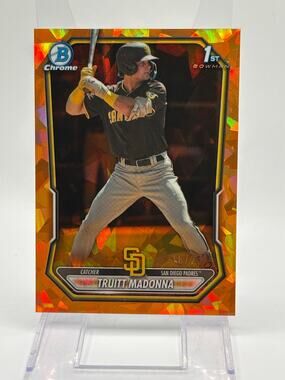 2026 Bowman Sapphire Truitt Madonna 1st Bowman Orange Refractor 18/25 SP Padres